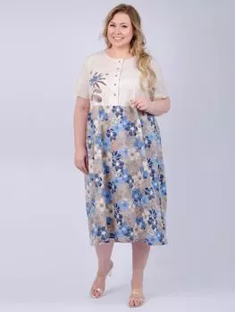 Жен. платье повседневное "Прованс" Голубой р. 56