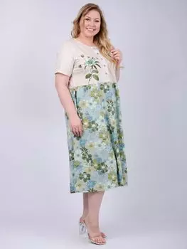 Жен. платье повседневное "Прованс" Зеленый р. 56