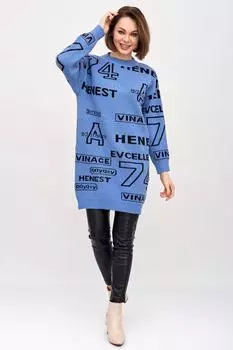 Жен. платье повседневное "Ретро" Голубой р. 54