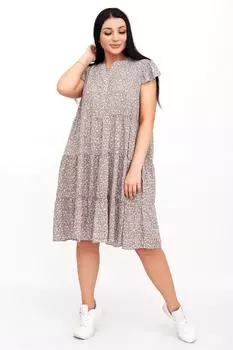 Жен. платье повседневное "Саммер" Бежевый р. 56