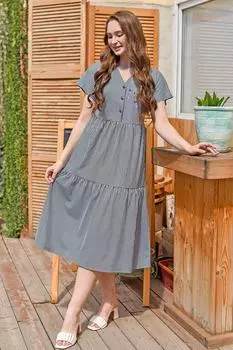 Жен. платье повседневное "Шалфей" Графит р. 54