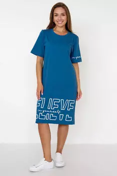 Жен. платье повседневное "Вера" Индиго р. 60-62