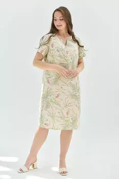 Жен. платье повседневное "Вологда" Экрю р. 48