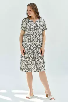 Жен. платье повседневное "Вологда" Серый р. 46