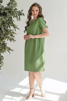 Жен. платье повседневное "Вологда" Зеленый р. 48