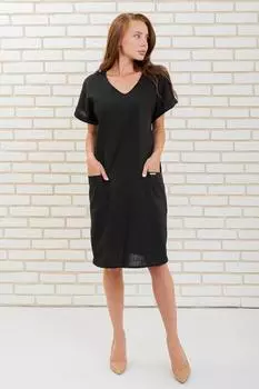 Жен. платье "Зелена" Черный р. 58