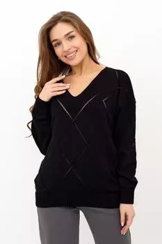 Жен. пуловер "Дилара" Черный р. 44-46