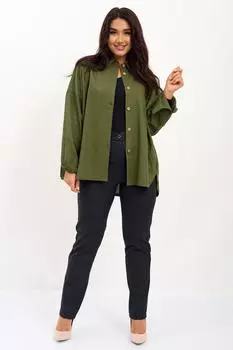 Жен. рубашка "Лен" Хаки р. 48-50