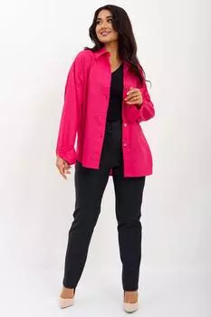 Жен. рубашка "Лен" Малиновый р. 52-54