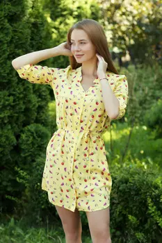 Жен. рубашка "Линда Желтый" р. 48