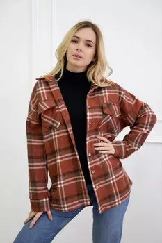 Жен. рубашка "Опра" Коричневый р. 54