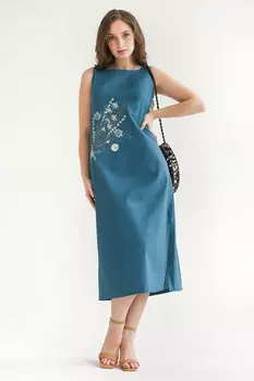 Жен. сарафан "Льняное лето Бирюзовый" р. 56