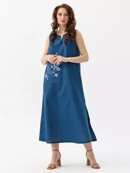 Жен. сарафан "Льняное лето" Индиго р. 54