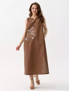 Жен. сарафан "Льняное лето" Мокко р. 50