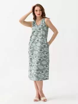 Жен. сарафан "Луговые цветы" Зеленый р. 56