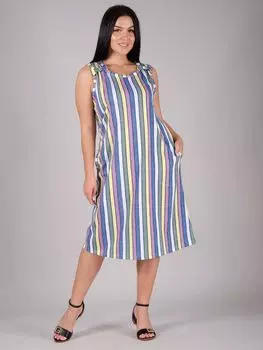 Жен. сарафан "Радужный" Голубой р. 58