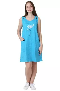 Жен. сарафан "Ромашка Бирюзовый" р. 42