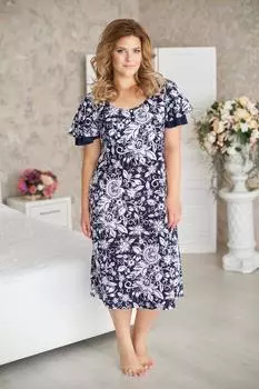 Жен. сорочка арт. 19-0265 Темно-синий р. 48