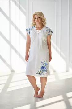 Жен. сорочка "Длинная Молочный" р. 50