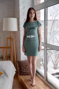 Жен. сорочка "Мармелад" Зеленый р. 48