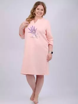 Жен. сорочка ночная "Лаванда" Персиковый р. 52