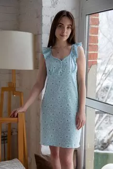 Жен. сорочка "Рассвет Бирюзовый" р. 44