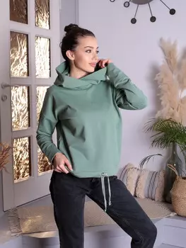 Жен. толстовка "арт. 17-0159 Оливковый" р. 48