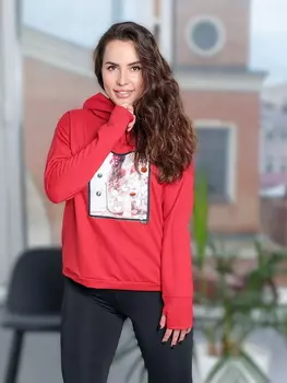 Жен. толстовка "арт. 17-0271 Красный" р. 50