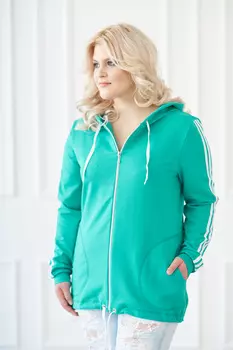 Жен. толстовка "арт. 19-0142 Изумрудный" р. 44