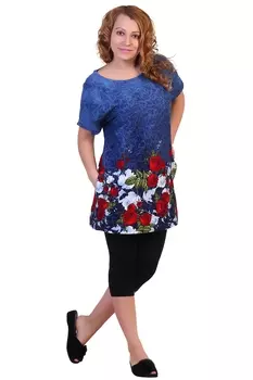Жен. туника арт. 16-0284 Синий р. 48