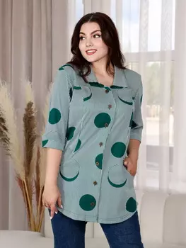 Жен. туника "арт. 17-0379 Темно-зеленый" р. 52