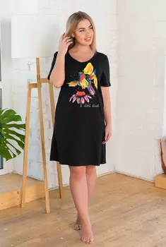 Жен. туника арт. 19-0258 Черный р. 52