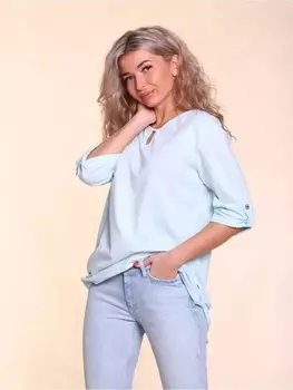 Жен. туника арт. 26-0001 Светло-голубой р. 56