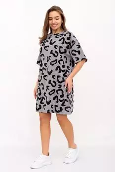 Жен. туника "Леопард Серый" р. 48-52