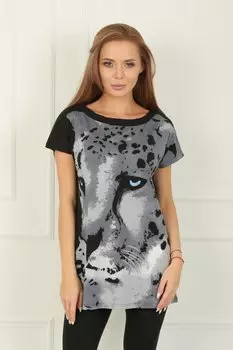 Жен. туника "Леопард Серый" р. 52