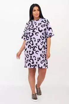 Жен. туника "Леопард" Сиреневый р. 48-52