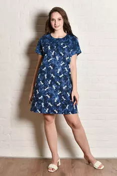 Жен. туника "Стрекозы" Синий р. 54