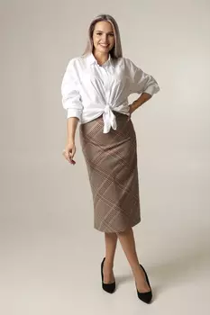 Жен. юбка "арт. 17-0387 Песочный" р. 48