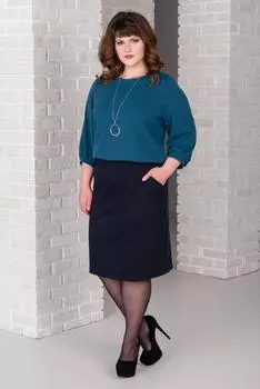 Жен. юбка "арт. 19-0384 Темно-синий" р. 44