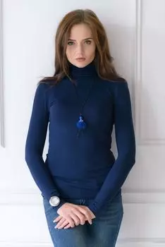 Жен. водолазка "арт. 19-0037 Темно-синий" р. 48