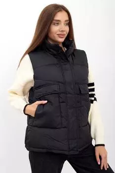 Жен. жилет "Модный" Черный р. 46