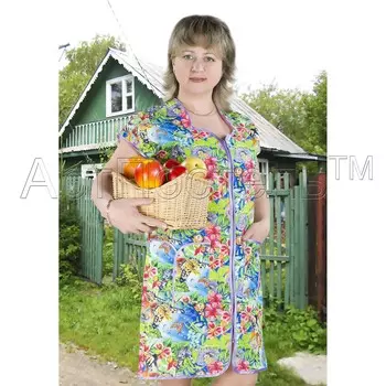 Женский халат "Лето" на молнии, размер 46