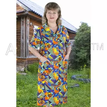 Женский халат "Пикассо" на пуговицах, размер 52