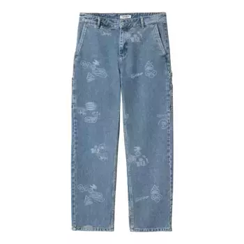 Джинсы CARHARTT WIP Stamp Pant SS24 Stamp Print, Blue (Bleached)