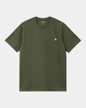 Футболка CARHARTT WIP S/S American Script T-Shirt FW25 Tarragon