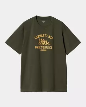 Футболка CARHARTT WIP S/S Basics T-Shirt FW25 Office Green / Winter Spice
