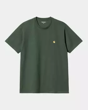 Футболка CARHARTT WIP S/S Chase T-Shirt FW25 Sycamore Tree / Gold