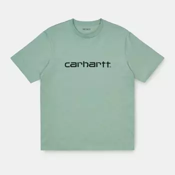 Футболка CARHARTT WIP S/S Script T-Shirt FROSTED GREEN / BLACK 2021