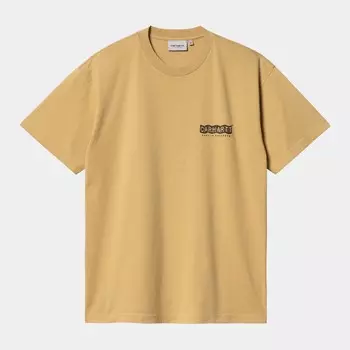 Футболка CARHARTT WIP S/S Stamp T-Shirt SS24 Bourbon / Black (Stone Washed)