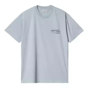 Футболка CARHARTT WIP S/S Stamp T-Shirt SS24 Misty Sky / Black (Stone Washed)